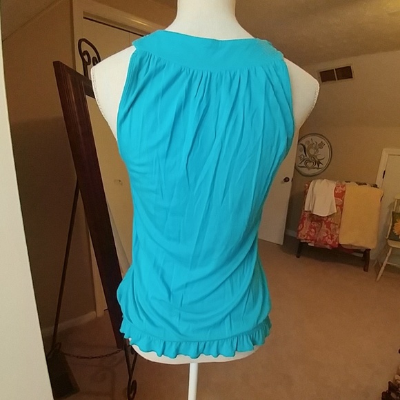 Willi Smith Turquoise Sleeveless Knit Top - Picture 5 of 5